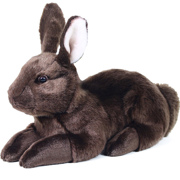 Plyšový králík hnědý ležící 36 cm