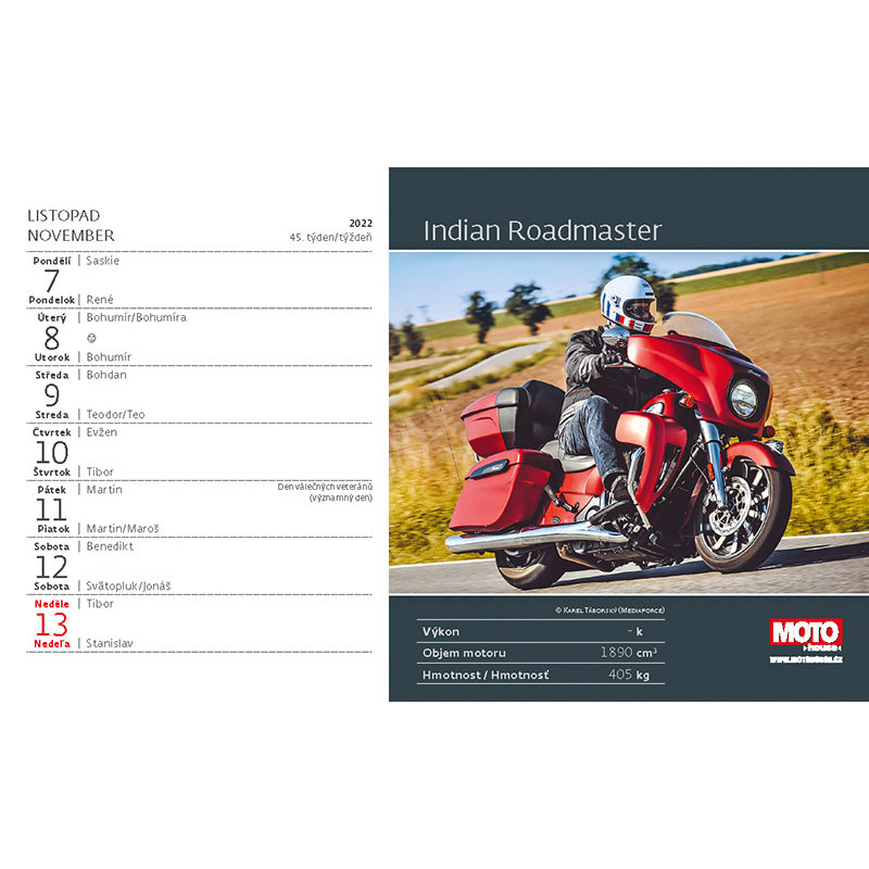 Kalendář stolní 2022 - Motorky