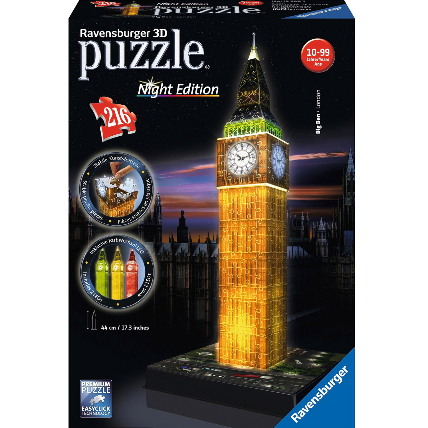 3D puzzle noční edice - Big Ben 216 dílků