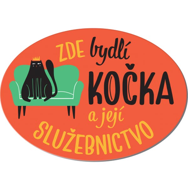 Cedulka na dveře - Zde bydlí kočka