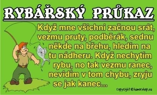 Přání pro rybáře - Rybářský průkaz