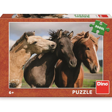 Puzzle 300 dílků XL - Barevní koně