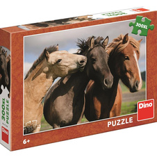 Puzzle 300 dílků XL - Barevní koně