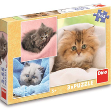 Puzzle 3x55 dílků - Roztomilá koťátka