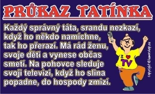 Přání pro tatínka - Průkaz tatínka