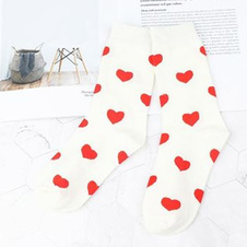 Zamilované ponožky - bílé se srdíčky