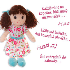 Panenka Ema hadrová 40 cm česky mluvící a zpívající