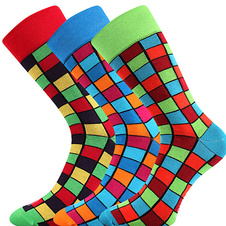 Veselé pánské ponožky - kostkovaný vzor