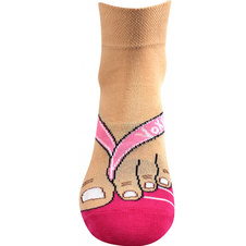 Dámské trendy ponožky - růžové žabky