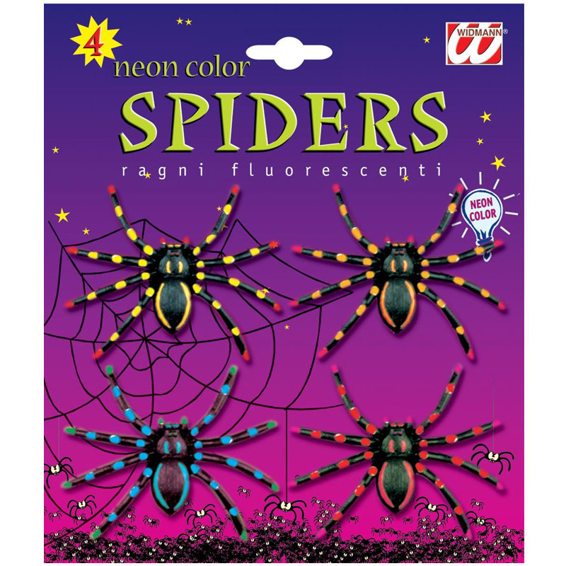 Pavouci - čtyři neonoví pavouci