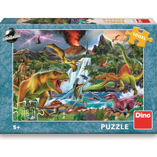 Puzzle 100 XL dílků - Boj dinosaurů
