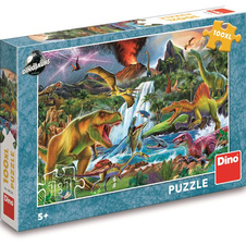 Puzzle 100 XL dílků - Boj dinosaurů