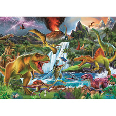 Puzzle 100 XL dílků - Boj dinosaurů