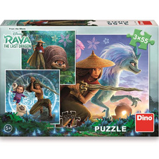 Dětské puzzle 3x55 - Raya a kamarádi