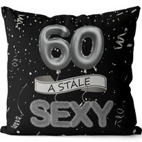 Polštářek - 60 a stále sexy - černý