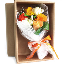 Mýdlová kytice v dárkové krabici - Oranžová