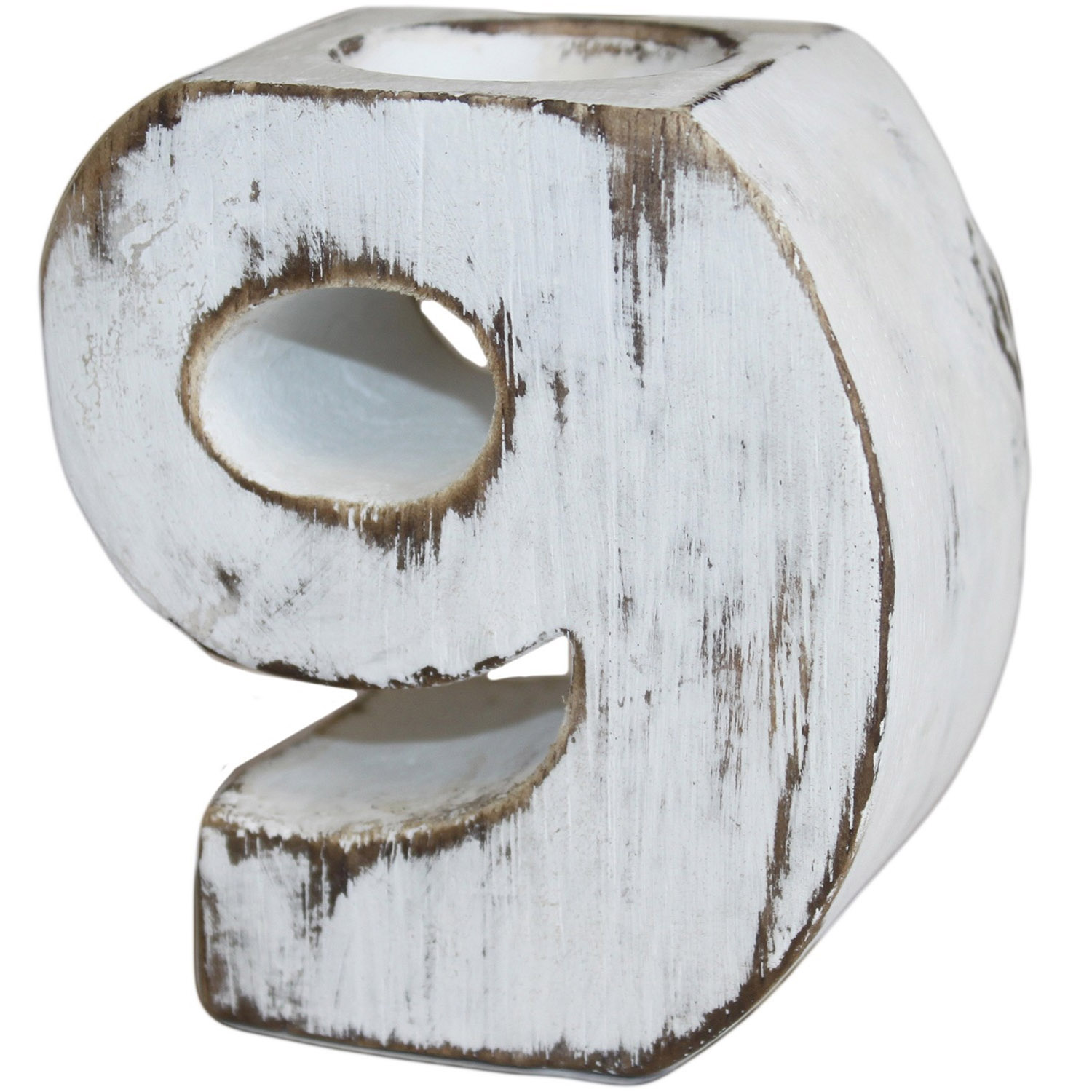 Dřevěný svícen s číslicí 9