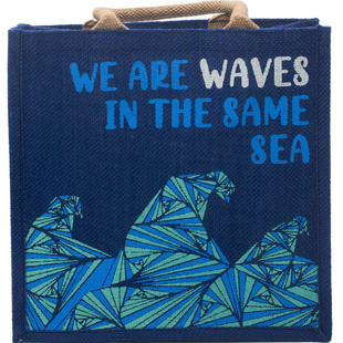 Jutová taška We are Waves modrá