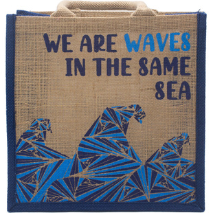 Jutová taška We are Waves světlá