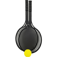 Soft tenis plast černý - 2 pálky a míček