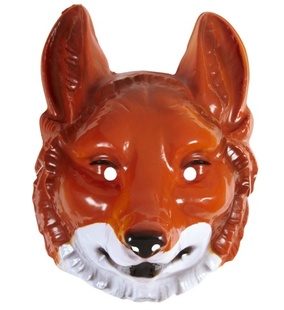 Maska lišky pro děti i dospělé z plastu