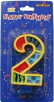 Svíčka narozeninová na dort - s číslem 2