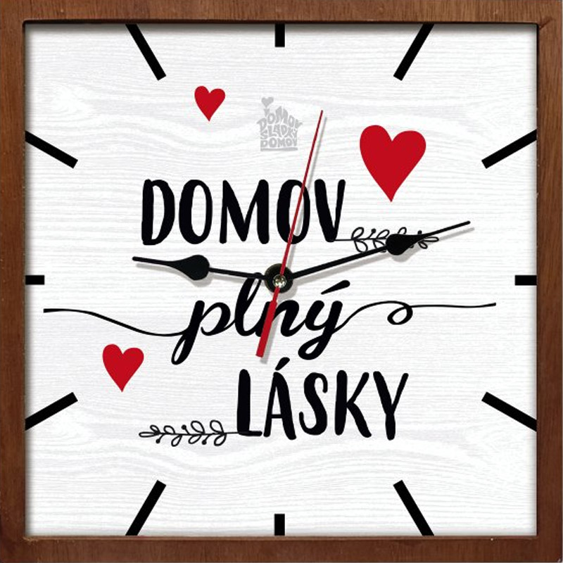 Dárkové hodiny čtvercové - Domov plný lásky