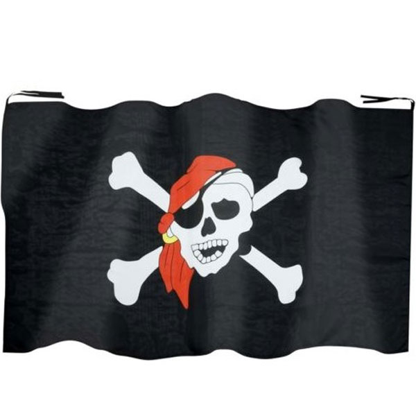 Černá pirátská vlajka 130x80 cm