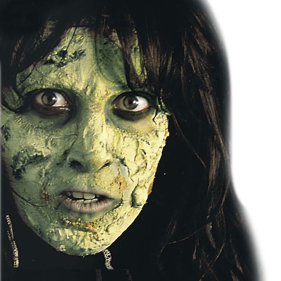 Make-up v tubě - Zelená hororová tvář