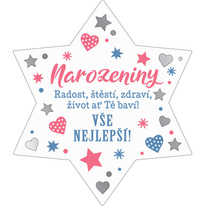 Plaketka hvězda - Vše nejlepší
