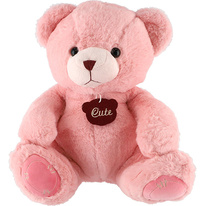 Sedící plyšový medvěd 40 cm růžový