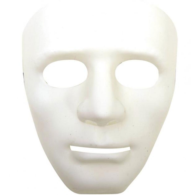 Obličejová maska z tvrdého plastu - bílá
