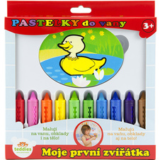Pastelky do vany Moje první zvířátka 10 ks s houbičkou