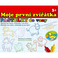 Pastelky do vany Moje první zvířátka 10 ks s houbičkou 