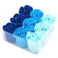Sada 9 mýdlových květů - Svatební modré