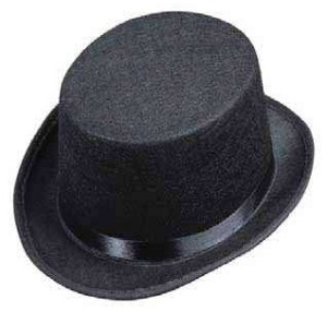 Dětský klobouk - Cylindr černý plstěný