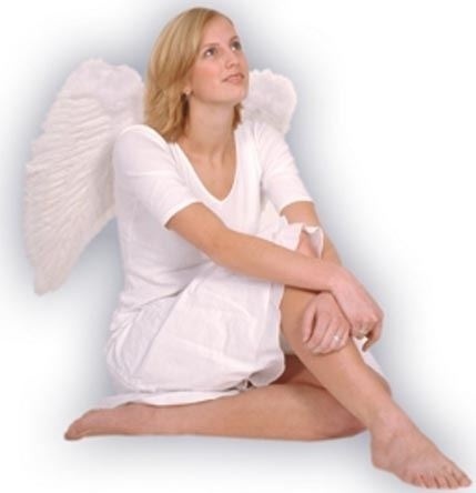 Péřová křídla andělská bílá - 80 x 55 cm