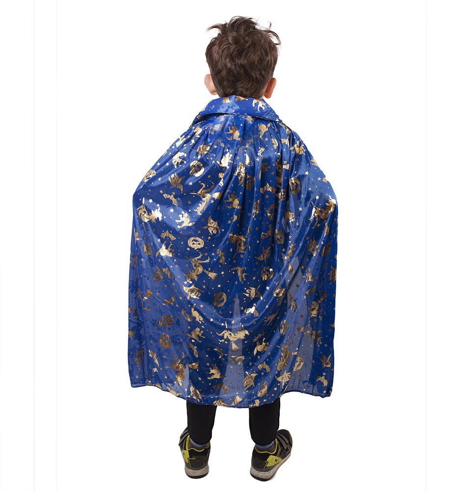 Dětský čarodějnický plášť - modrý