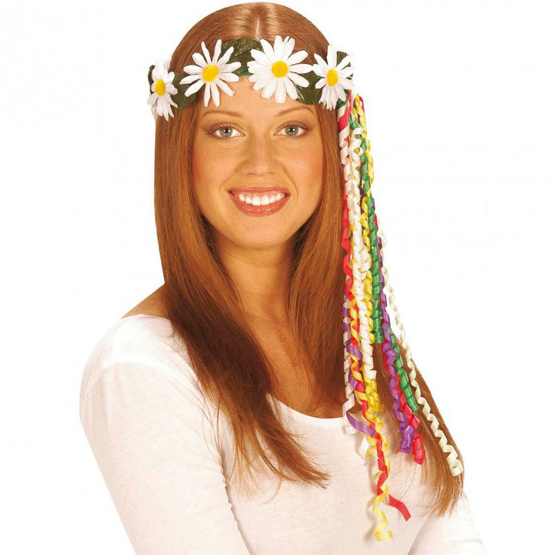 Květinová čelenka retro hippies - Sedmikrásky