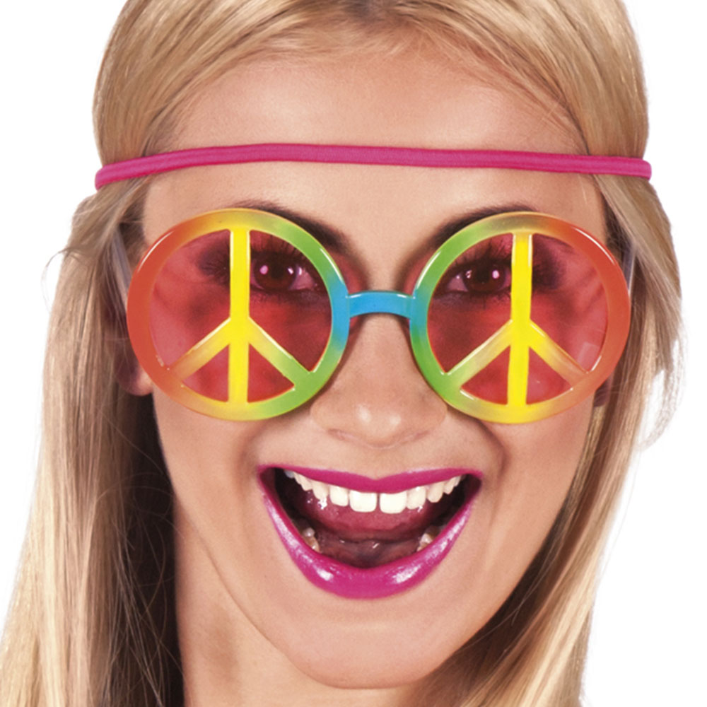 Pestrobarevné hipisácké brýle