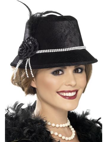 Elegantní dámský černý retro klobouček