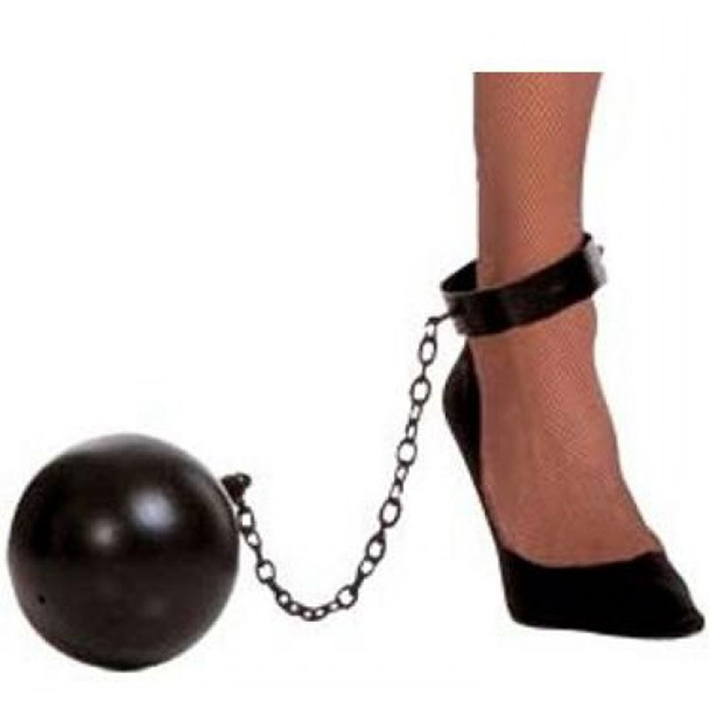 Vězeňská koule pro vězně na nohu s řetězem - malá