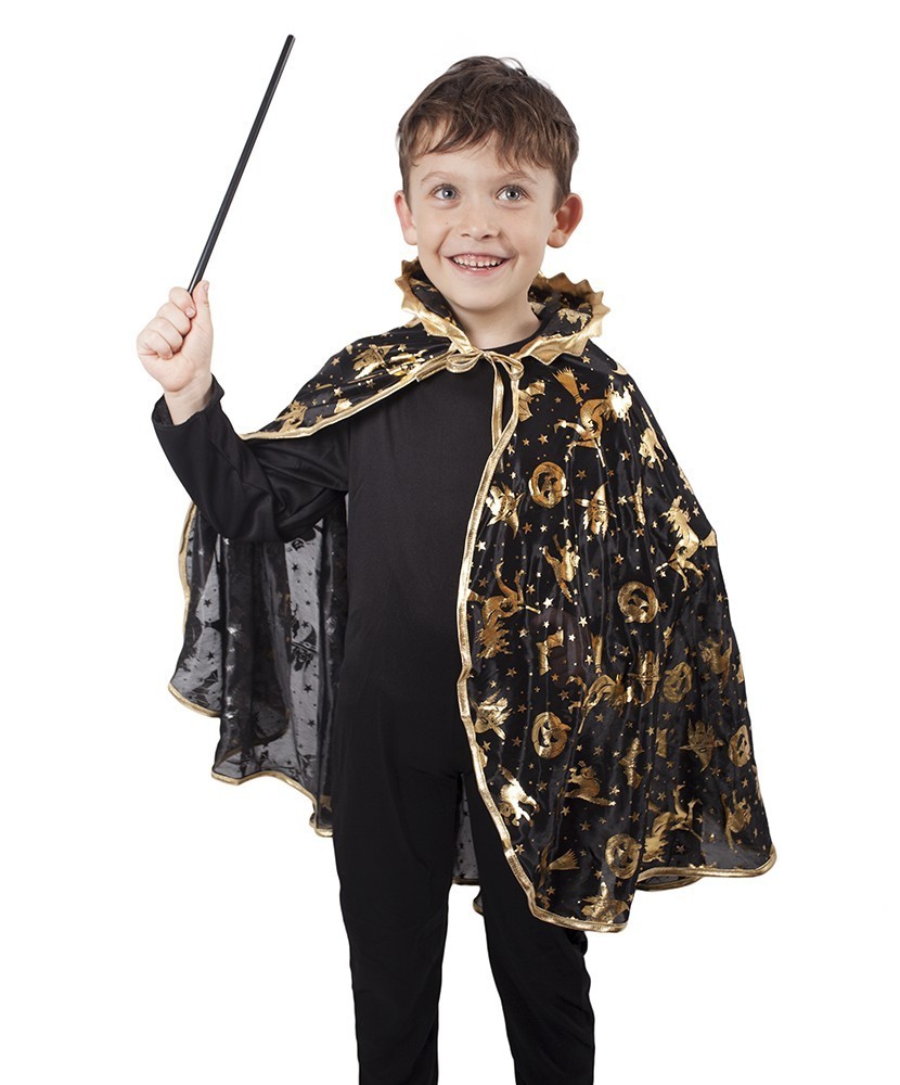 Dětský čarodějnický plášť - černý
