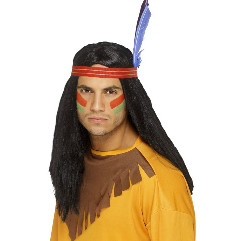 Indiánská paruka s čelenkou pro indiány