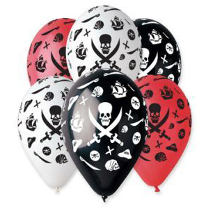 Pirátské balónky 5ks - barevné