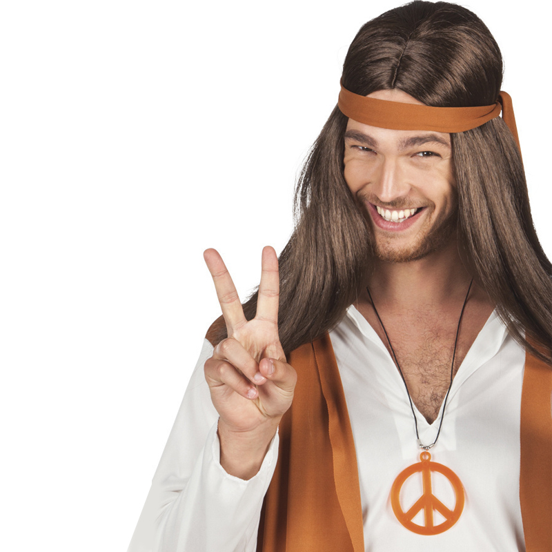 Hippies přívěsek plastový - oranžový