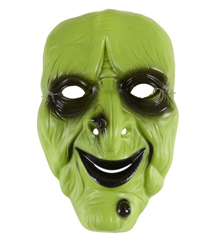 Plastová maska - Zelená čarodějnice
