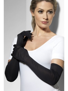 Dlouhé černé dámské rukavice