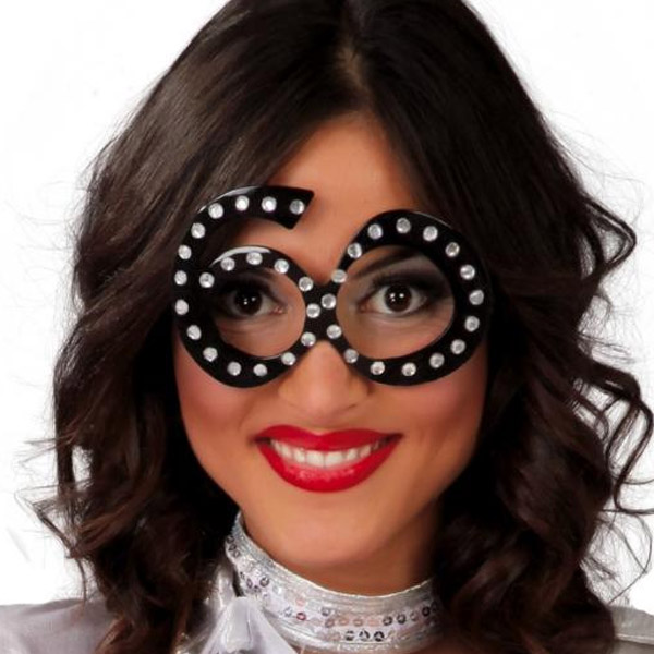 Brýle 60 - černé s kamínky