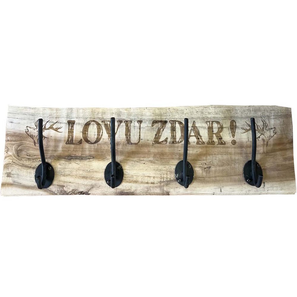 Dřevěný nástěnný věšák LOVU ZDAR